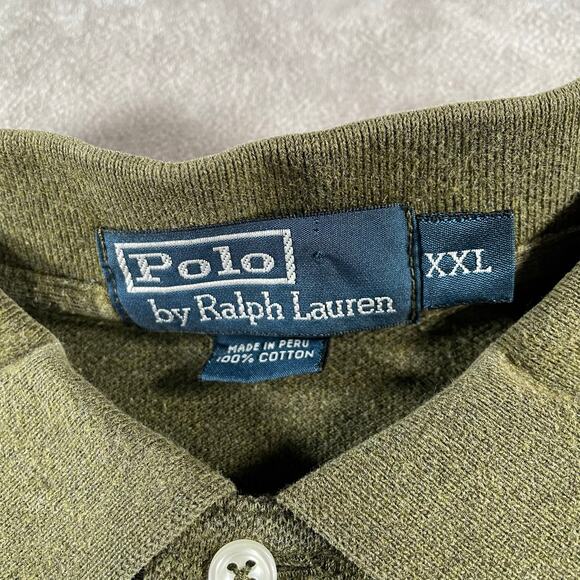 Vintage Polo by Ralph Lauren Embroidered Logo Olive Green Long Sleeve Button Up - Picture 3 of 6